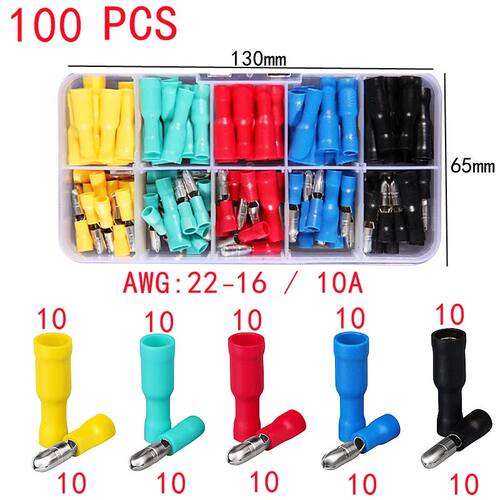 100-150pcs Box-Packed,Butt Crimping Terminal,Type Lnsulated