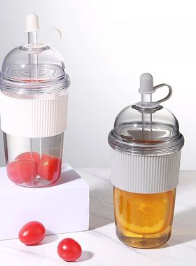 630ML Straw Cup with Lid and Straw Portable Large Capacity C