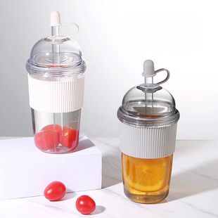 with Lid Capacity Straw Large Cup Portable 630ML and