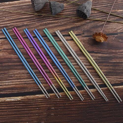 Boundless Voyage Titanium Square Chopsticks Colorful Non-Sli