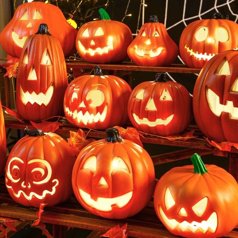 1Pc Decorative Pumpkin Halloween Props Lantern Decor Pumpkin