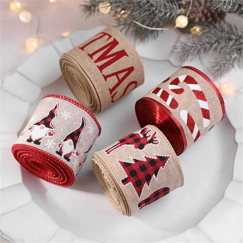 2M/ Roll Christmas Snowman Snowflake Ribbon Printed Fabric P