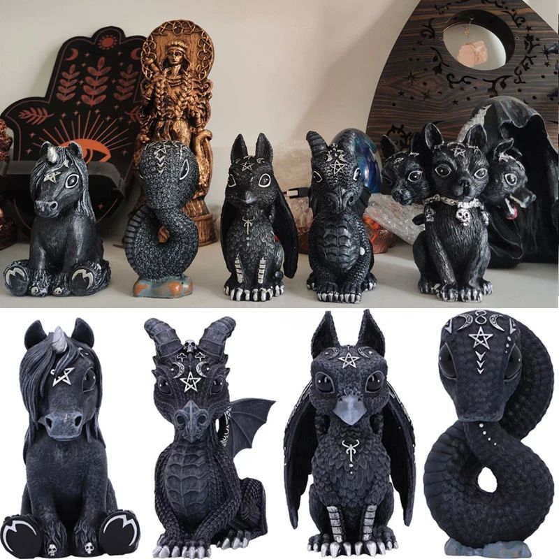 1pc Halloween Magic Black Dragon Snake Griffin Unicorn Myste