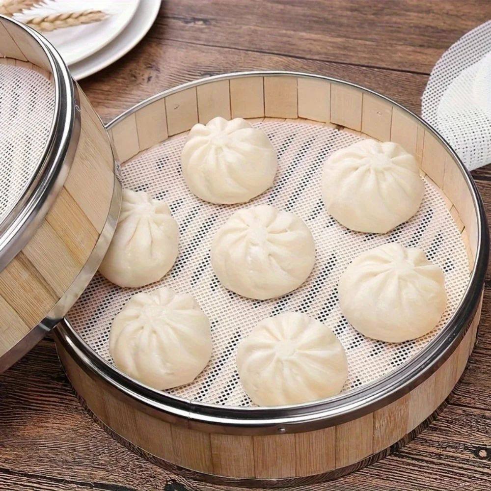 3pcs/set Reusable Silicone Non-Stick Steamer Liners, Round S