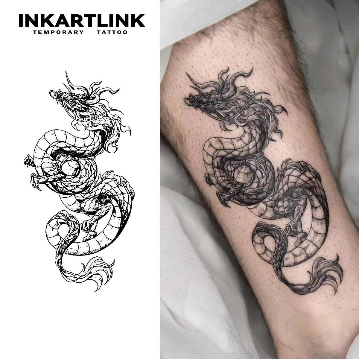 Dragon temporary tattoo sticker, waterproof magic tattoo, la