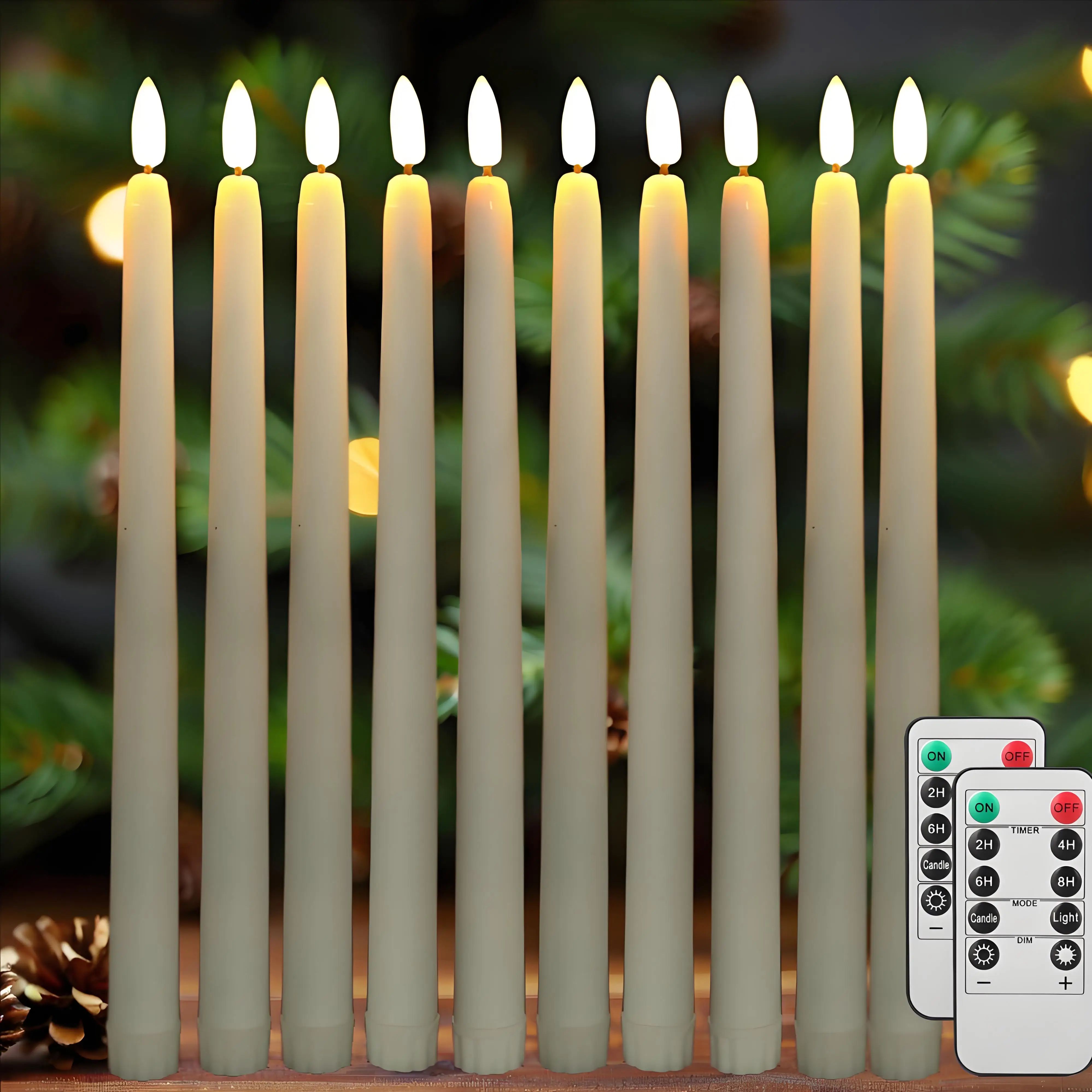 Pack of 12/24Pc LED Flameless Flickering Taper Candles with