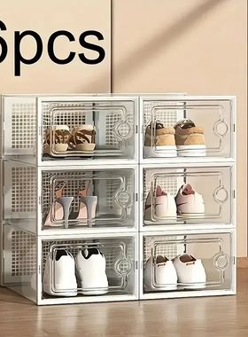6/12 thick transparent shoe boxes with lids, shoe storage an