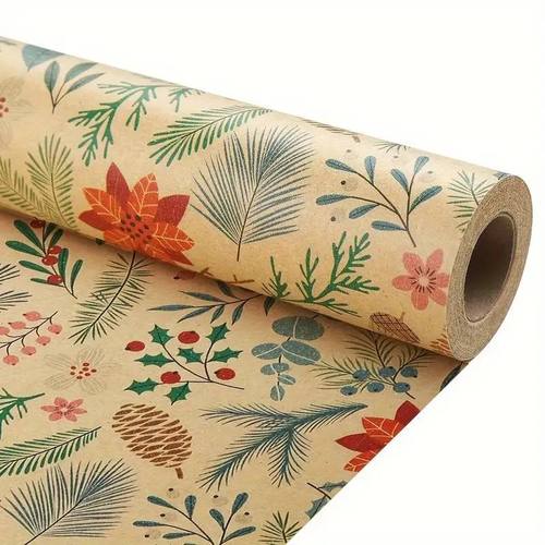 1 Roll 10m Large Size Christmas Theme Gift Wrapping Paper Pl