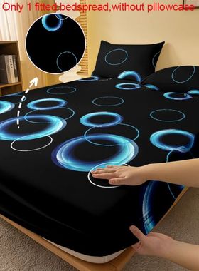 1 Simple modern Circular Geometry printed matte Fitted Sheet