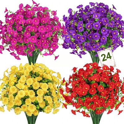 35CM Artificial Fake Silk Morning Glory Flower Green Eucalyp