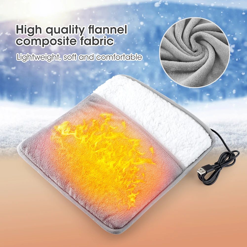 Winter Electric Foot Heating Pad USB Charging Soft Plush Was