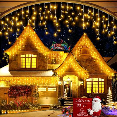 LED Solar Icicle String Lights Waterproof Fairy Garland Chri