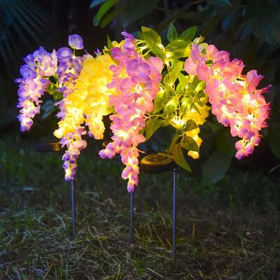 1pc solar wisteria flower lamp LED garden courtyard decorati