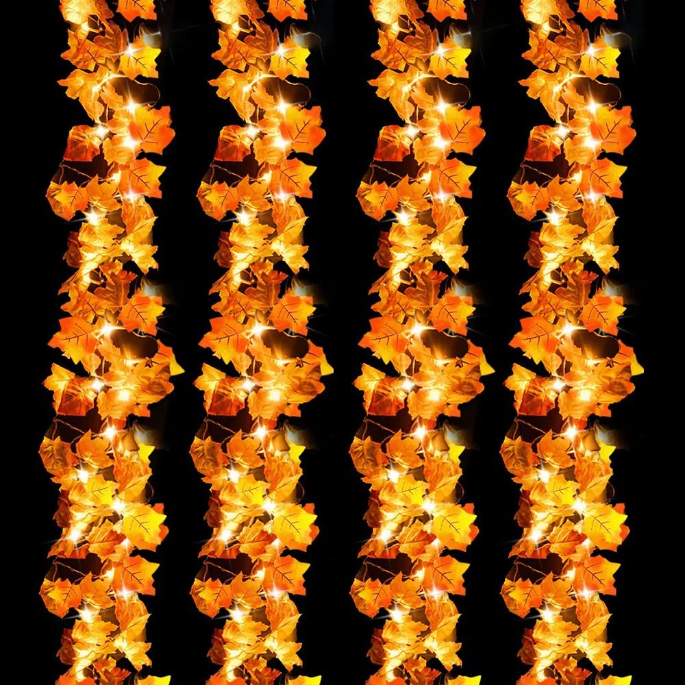 2/3/6M Halloween LED Lights String,Artificial Maple Leaf Lan