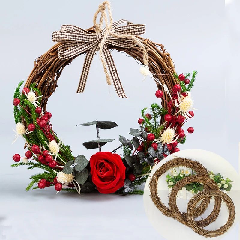 DIY Merry Christmas Decorations For Home Natural Rattan Wrea
