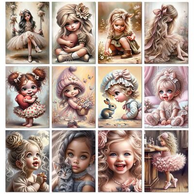 DIY Diamond Art Painting Cute Baby Girl Picture Diamond Mosa
