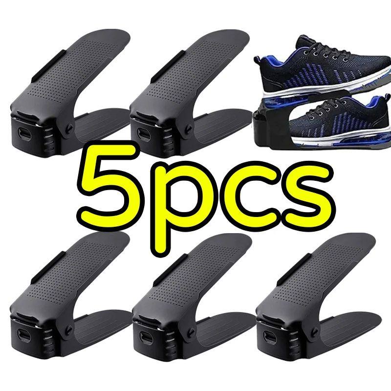 5Pcs Foldable Plastic Shoe Rack Set, Sturdy and Space-Saving