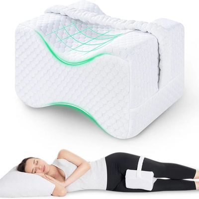 Knee Pillow for Side Sleepers with Straps, Soft Memory Foam