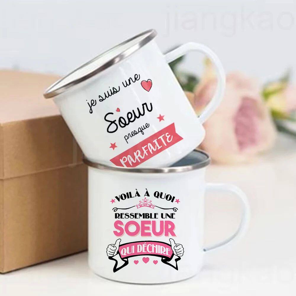 I Am An Almost Perfect Sister Print Enamel Mug Outdoor Water