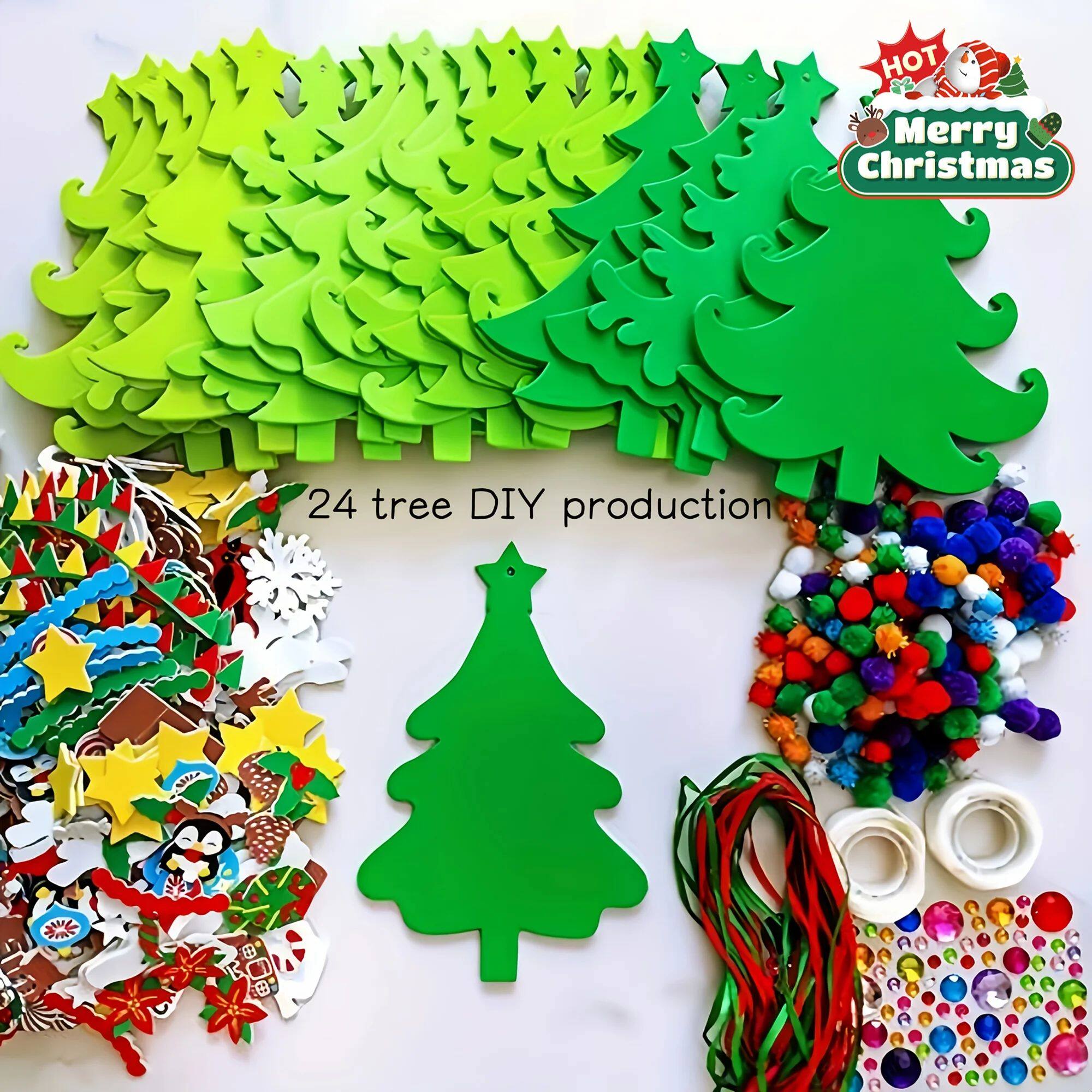 1 Set of Felt Christmas Tree Toys Felt Fabric Handmade DIY 3