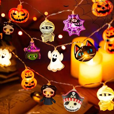 1PC Halloween 10/20 LED Battery Powered String Lights With G