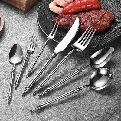 Slim 304 Stainless Steel Cutlery Set French Dinnerware Clamp