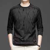 休闲长袖 烧花裂骨纹时尚 上衣 新款 2025秋季