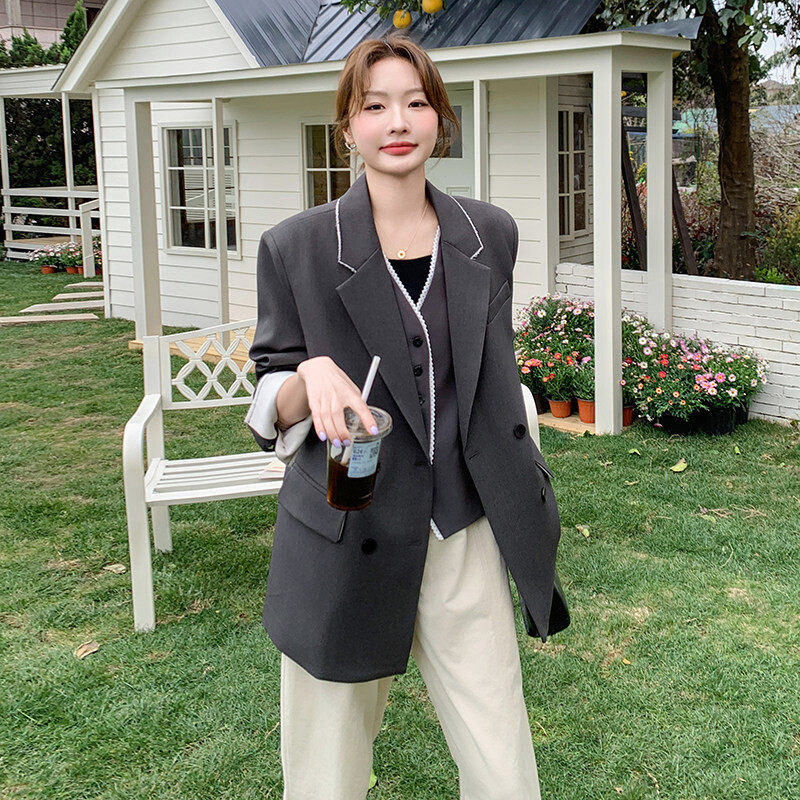 欧货时尚百搭西装外套女春秋新款高级感气质减龄韩版休闲西服