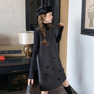 早春新款 P175 毛呢无袖 A018 P255 连衣裙配毛衣两件套2C233 现货