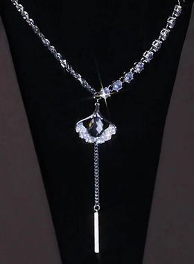 轻奢小众镶钻长款项链个性潮流独特设计秋冬毛衣链高级感配饰颈链