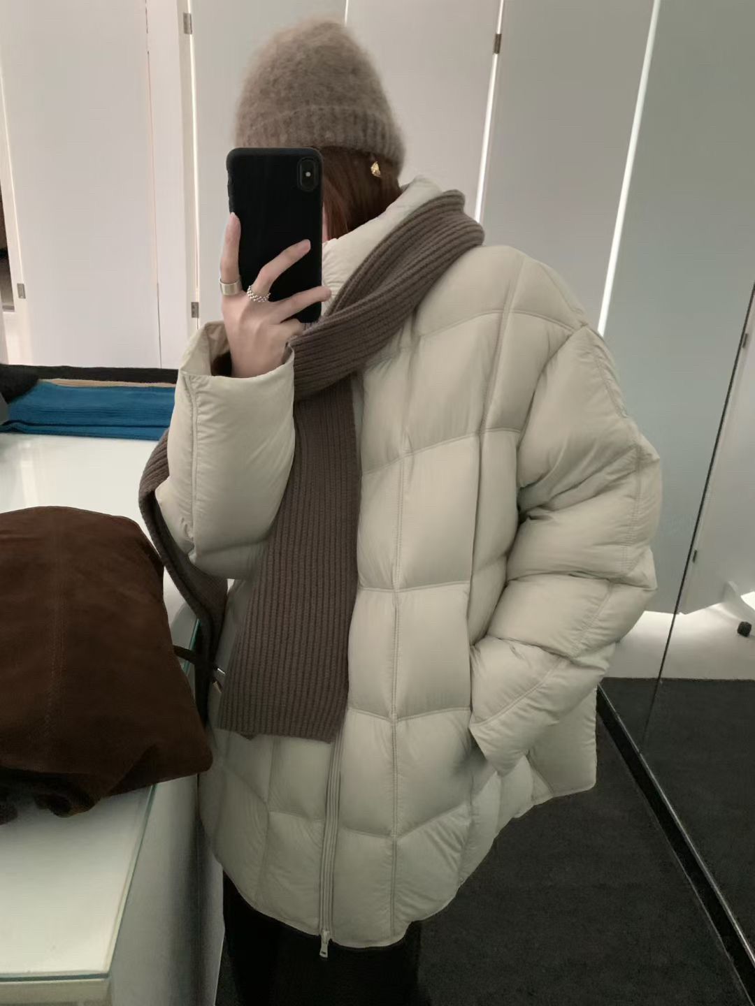 韩系25冬新款立领宽松显瘦百搭90白鸭绒羽绒服面包服外套