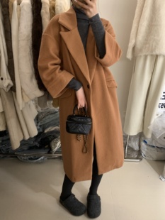 清货2026冬新款韩版宽松显瘦百搭羊毛大衣毛呢外套中长款五分袖