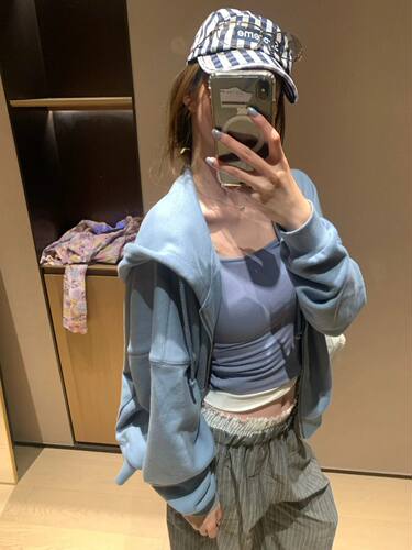 韩系慵懒风连帽卫衣女2026年早秋新款宽松显瘦百搭休闲开衫外套潮