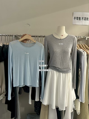 2026春夏新款韩版宽松显瘦百搭长袖T恤女圆领打底衫上衣