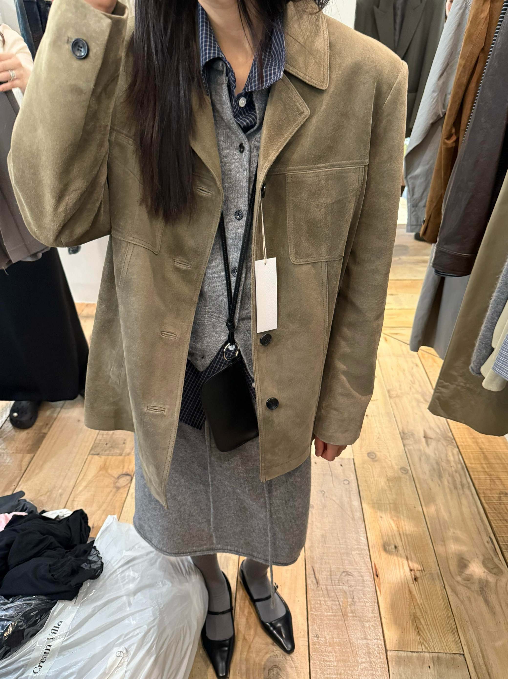 韩系高级感工装风麂皮绒外套女秋新款宽松休闲复古慵懒小个子西装图片