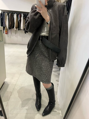 韩系复古立领麂皮绒外套女2025秋新款宽松显瘦百搭小个子夹克上衣