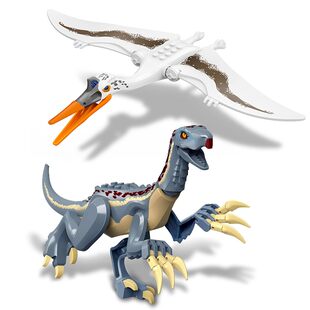 ジュラ紀の恐竜ホワイトエオリア翼竜テリジノサウルスティラノサウルスレックスおもちゃの世界パズルアセンブリビルディングブロック