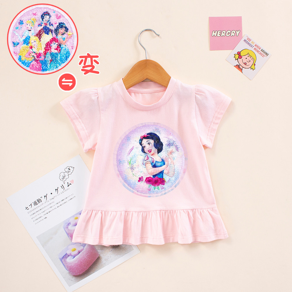 女童裙式上衣超好看纯棉短袖T恤图片