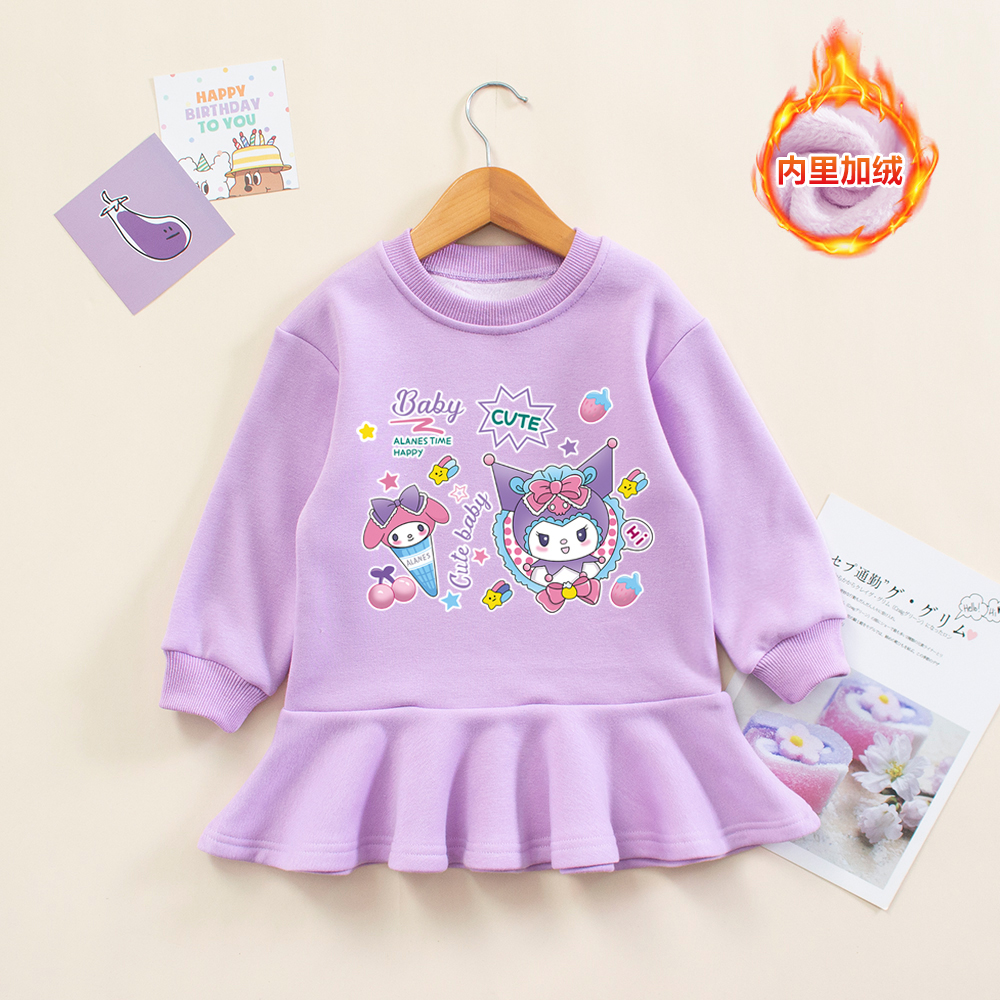 女童秋冬款加绒连衣裙韩版小裙子