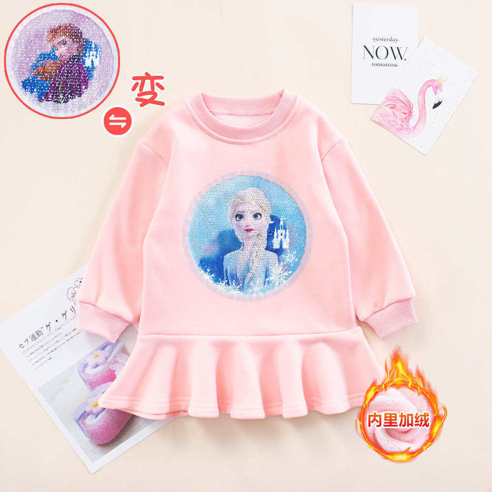 女童秋冬款加绒连衣裙韩版小裙子