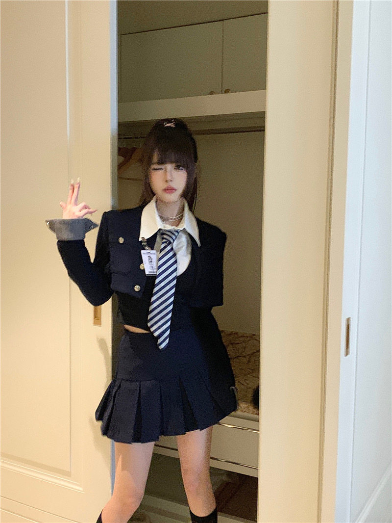 HALLOWEEN COS OOLONG GIRLS AMERICAN BABES BLAZER VEST SHIRT DAUGHTER COLLEGE STYLE UNIFORM SET