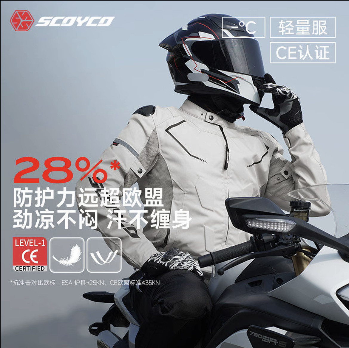 赛羽摩托车春夏骑行服男士防赛机车服透气CE防摔外套套装JK103-3
