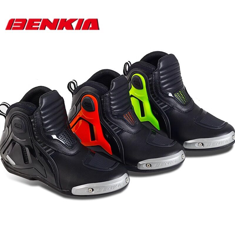 BENKIA摩托车骑行短靴拉力越野竞技赛车鞋保暖防摔骑行鞋男秋冬