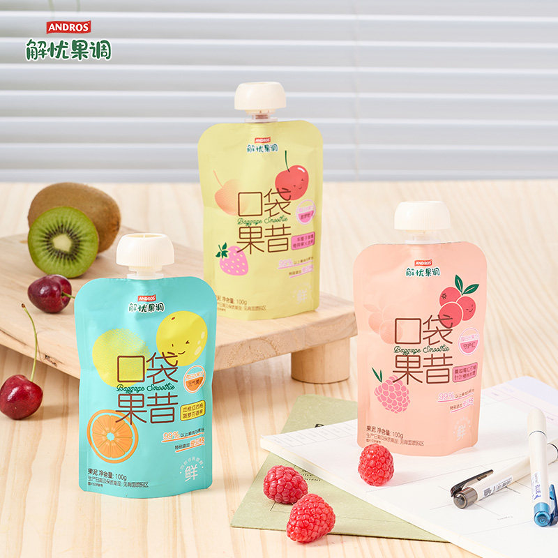 andros解忧果调口袋果昔果泥100g*6袋99%水果成分不添加糖即食图片