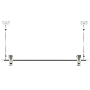 不锈钢吊旗悬挂杆pop广告夹海报杆60cm三件套吊旗杆商场超市广告牌海报写真挂画吊杆KT板挂钩挂链配件