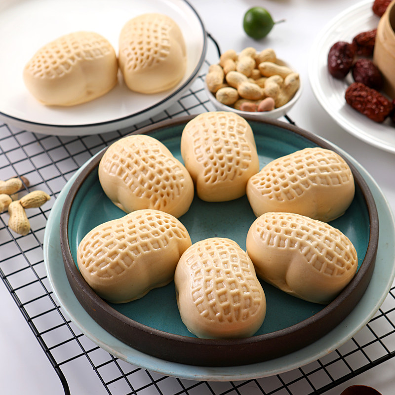 宴小点创意下午茶包子花生包新年宴会半成品新式点心酒席速冻面包