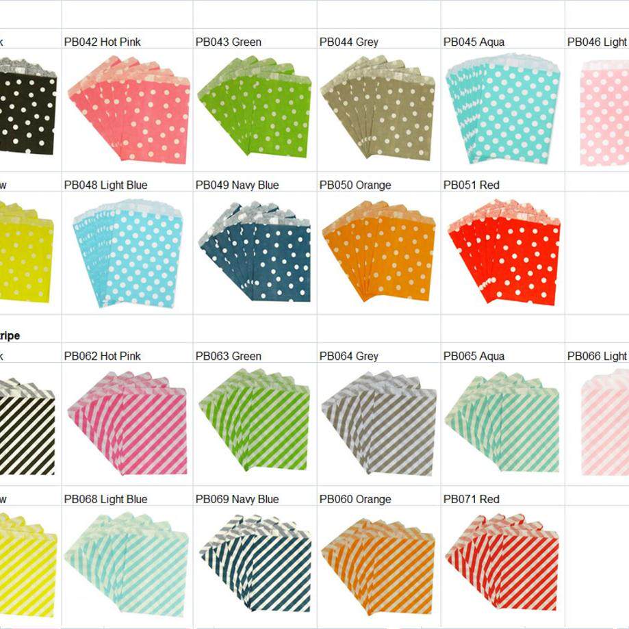 多色横条纹斜条圆点花型迷你纸袋烘焙甜品点心饼干包装袋纸袋