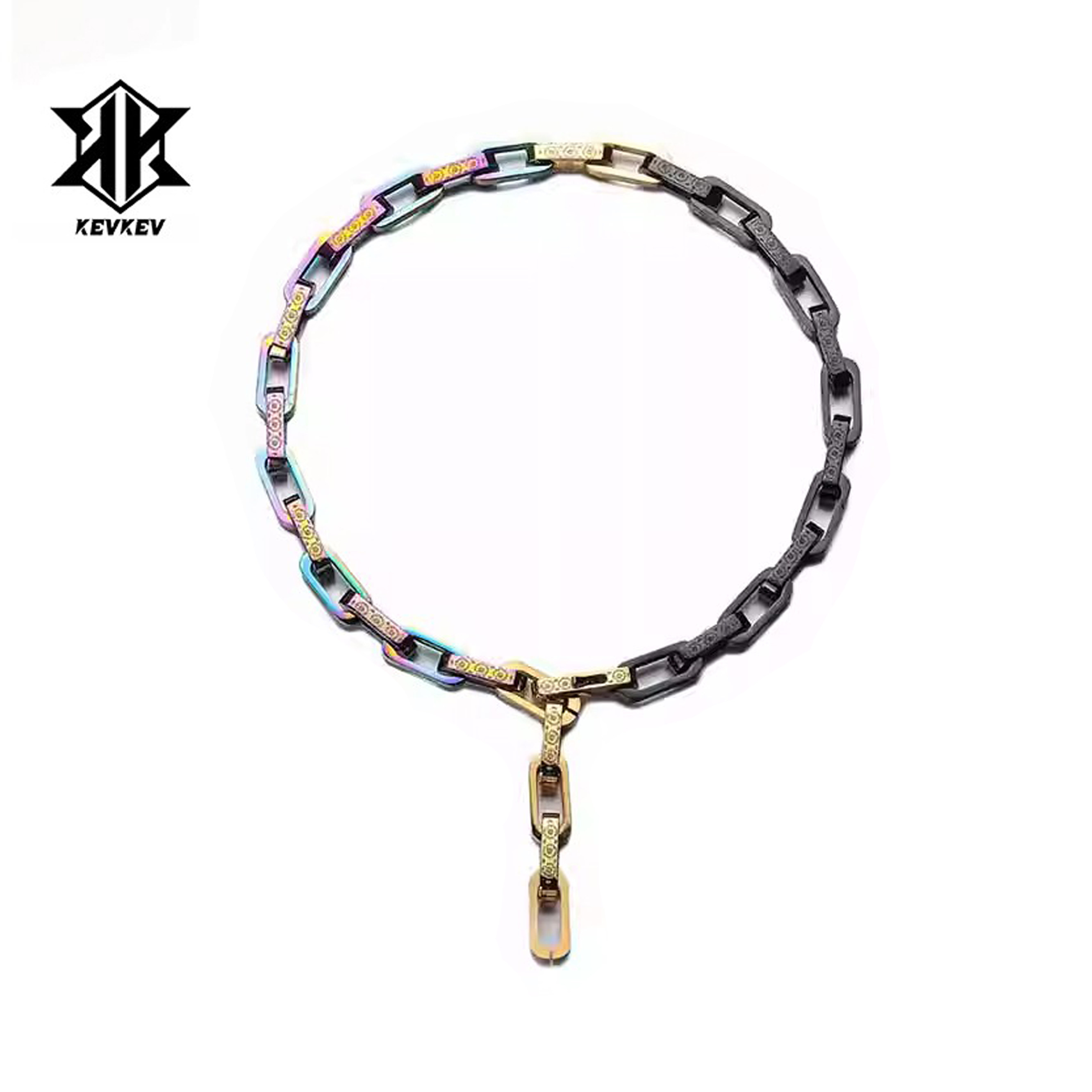 新款高街钛钢小雏菊潮牌刻字项链