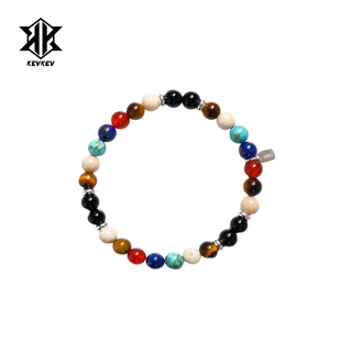 kev官方正品925纯银彩色天然石手链情侣男女同款夏季小众品牌手串