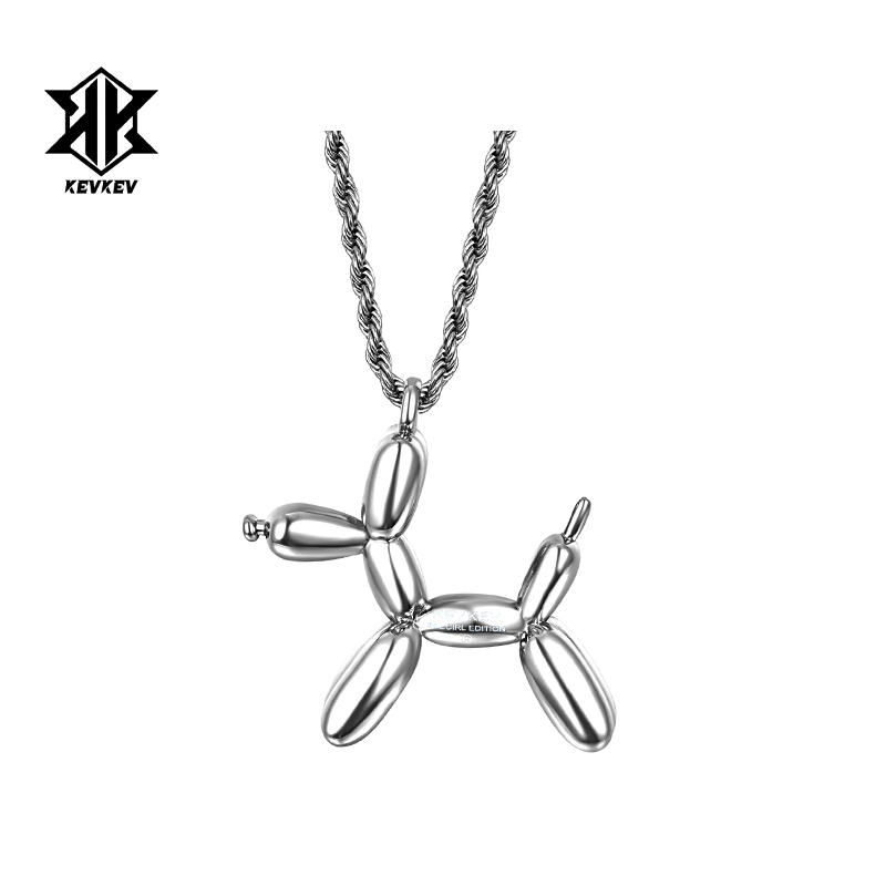 正品王嘉尔同款气球狗项链男生高街潮牌情侣吊坠时尚百搭毛衣链女